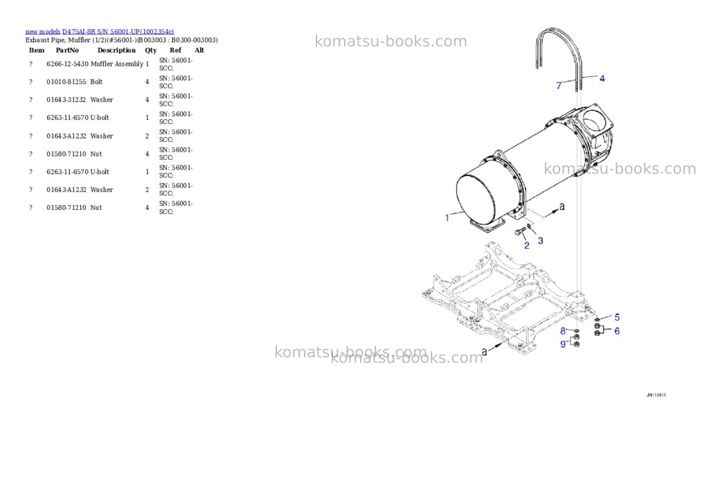 Komatsu D475AI-8R S/N 56001-UP Parts catalog cover Page 6 Komatsu D475AI-8R S/N 56001-UP Parts catalog cover Page 6