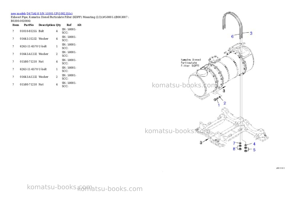 Komatsu D475AI-8 S/N 51001-UP Parts catalog cover Page 10 Komatsu D475AI-8 S/N 51001-UP Parts catalog cover Page 10