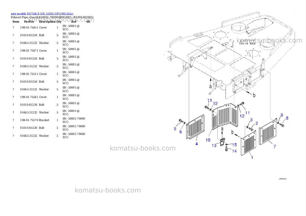 Komatsu D475AI-8 S/N 51001-UP Parts catalog cover Page 5 Komatsu D475AI-8 S/N 51001-UP Parts catalog cover Page 5