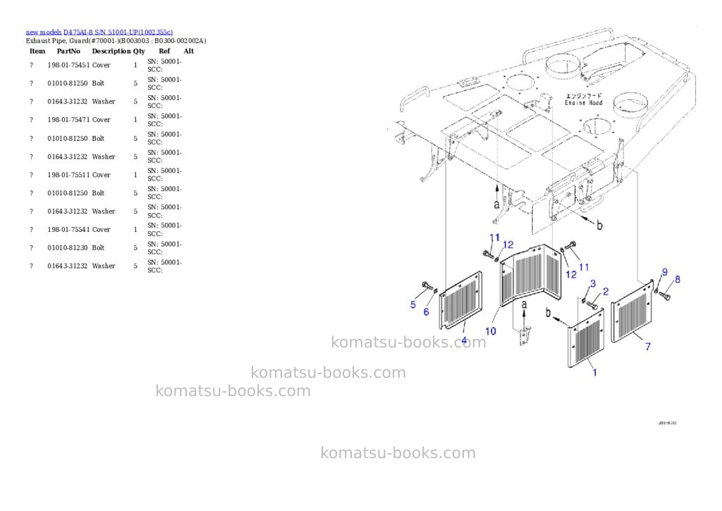 Komatsu D475AI-8 S/N 51001-UP Parts catalog cover Page 6 Komatsu D475AI-8 S/N 51001-UP Parts catalog cover Page 6