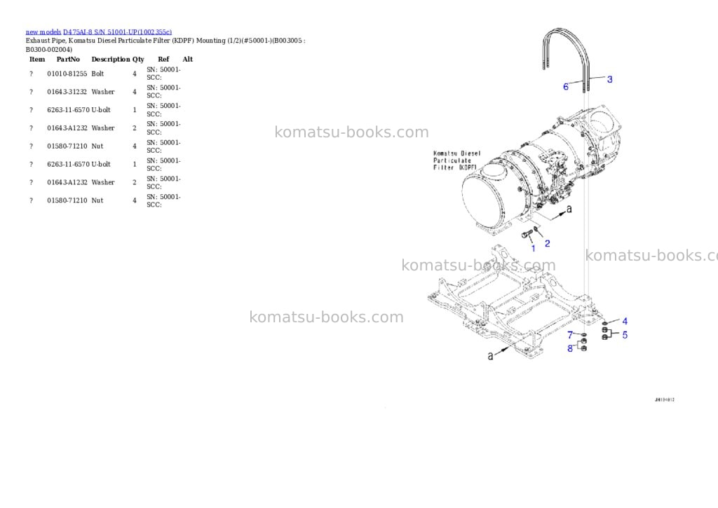 Komatsu D475AI-8 S/N 51001-UP Parts catalog cover Page 8 Komatsu D475AI-8 S/N 51001-UP Parts catalog cover Page 8