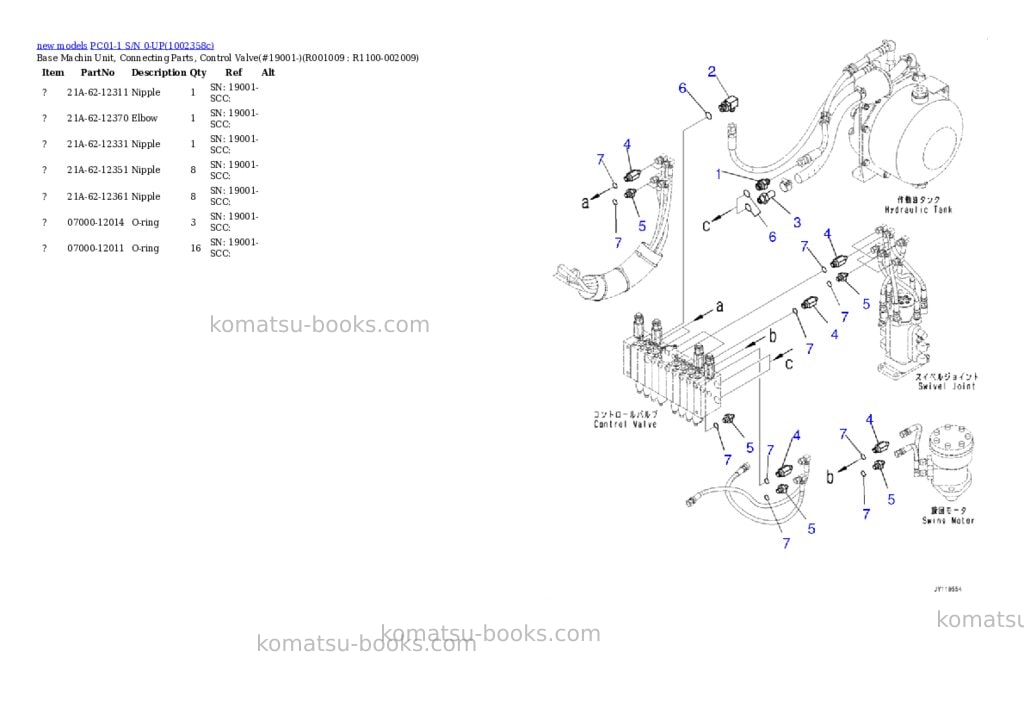 Komatsu PC01-1 S/N 0-UP Parts catalog cover Page 10