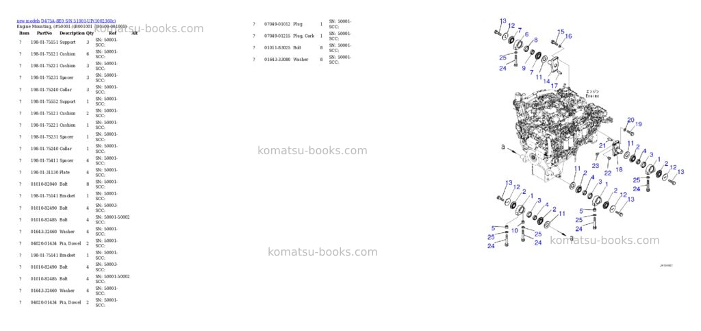 Komatsu D475A-8E0 S/N 51001-UP Parts catalog cover