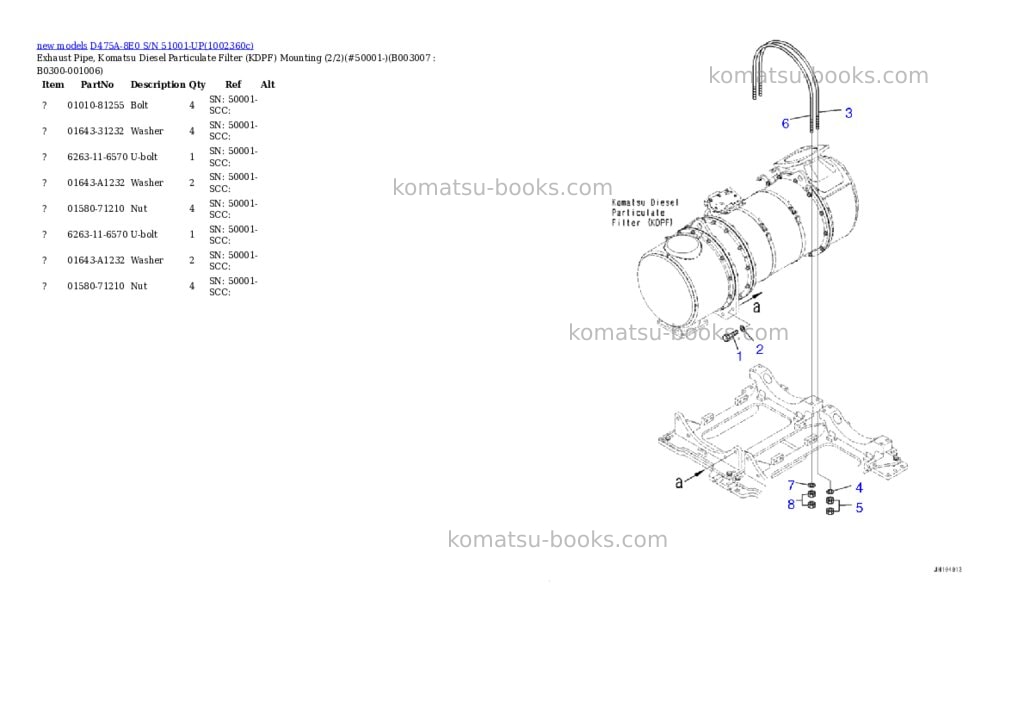 Komatsu D475A-8E0 S/N 51001-UP Parts catalog cover Page 10