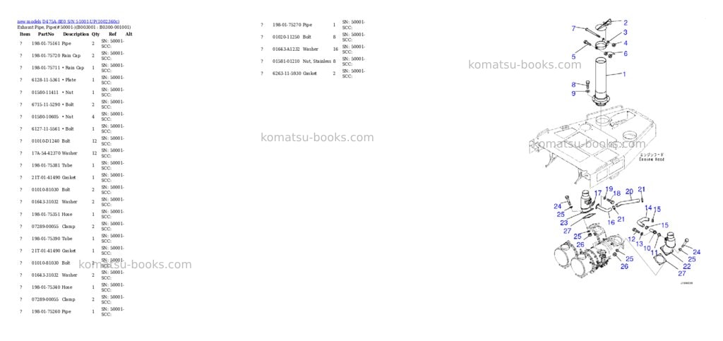 Komatsu D475A-8E0 S/N 51001-UP Parts catalog cover Page 4