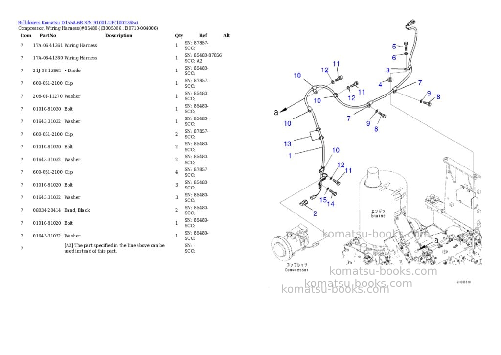 Komatsu D155A-6R S/N 91001-UP Parts catalog cover Page 10 Komatsu D155A-6R S/N 91001-UP Parts catalog cover Page 10