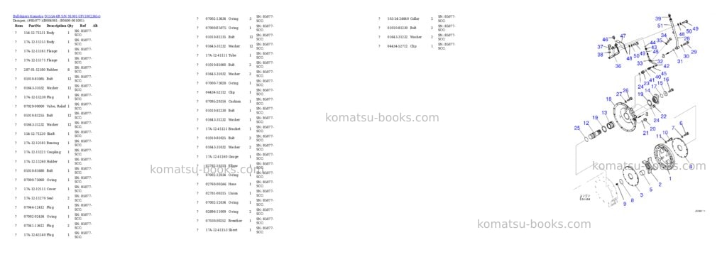 Komatsu D155A-6R S/N 91001-UP Parts catalog cover Page 4 Komatsu D155A-6R S/N 91001-UP Parts catalog cover Page 4
