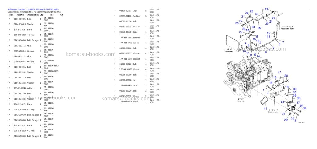 Komatsu D155AX-6 S/N 83001-UP Parts catalog cover Page 10 Komatsu D155AX-6 S/N 83001-UP Parts catalog cover Page 10