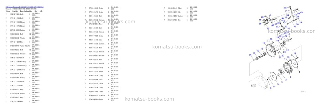 Komatsu D155AX-6 S/N 83001-UP Parts catalog cover Page 5 Komatsu D155AX-6 S/N 83001-UP Parts catalog cover Page 5