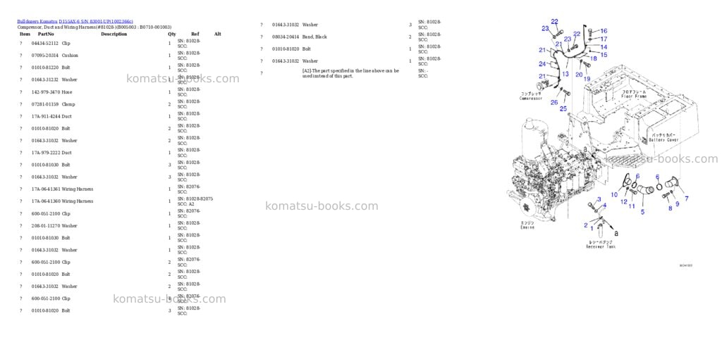 Komatsu D155AX-6 S/N 83001-UP Parts catalog cover Page 8 Komatsu D155AX-6 S/N 83001-UP Parts catalog cover Page 8
