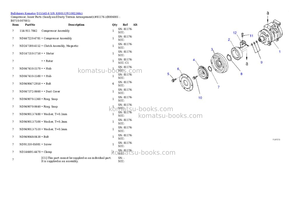 Komatsu D155AX-6 S/N 83001-UP Parts catalog cover Page 9 Komatsu D155AX-6 S/N 83001-UP Parts catalog cover Page 9