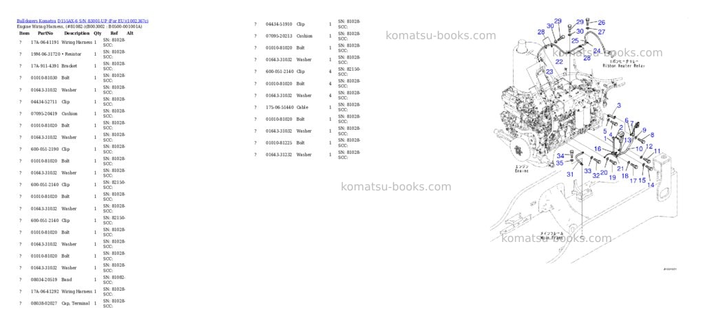 Komatsu D155AX-6 S/N 83001-UP (For EU) Parts catalog cover Page 4