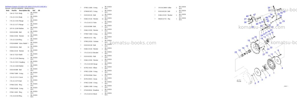 Komatsu D155AX-6 S/N 83001-UP (For EU) Parts catalog cover Page 5