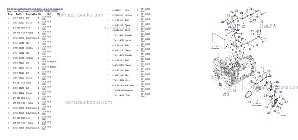 Komatsu D155AX-6 S/N 83001-UP (For EU) Parts catalog cover Page 7