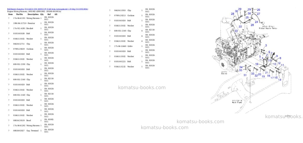Komatsu D155AX-6 S/N 83001-UP (Cold Area Arrangement (-30 deg C)) Parts catalog cover Page 4 Komatsu D155AX-6 S/N 83001-UP (Cold Area Arrangement (-30 deg C)) Parts catalog cover Page 4