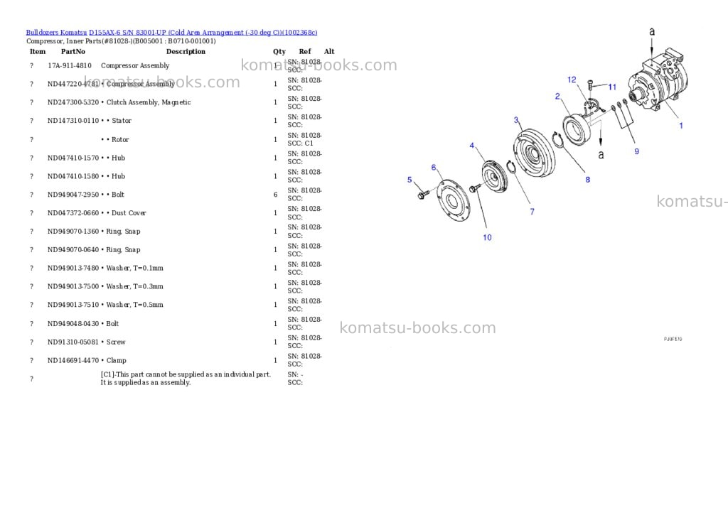 Komatsu D155AX-6 S/N 83001-UP (Cold Area Arrangement (-30 deg C)) Parts catalog cover Page 6 Komatsu D155AX-6 S/N 83001-UP (Cold Area Arrangement (-30 deg C)) Parts catalog cover Page 6