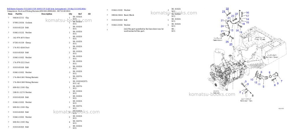 Komatsu D155AX-6 S/N 83001-UP (Cold Area Arrangement (-30 deg C)) Parts catalog cover Page 8 Komatsu D155AX-6 S/N 83001-UP (Cold Area Arrangement (-30 deg C)) Parts catalog cover Page 8