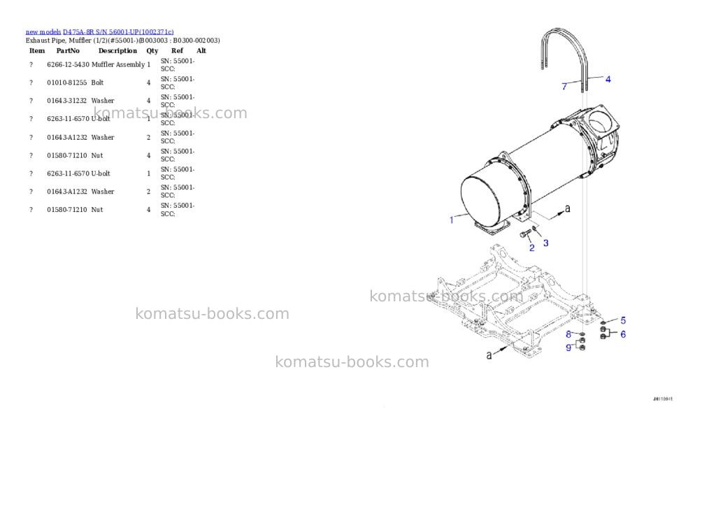 Komatsu D475A-8R S/N 56001-UP Parts catalog cover Page 6