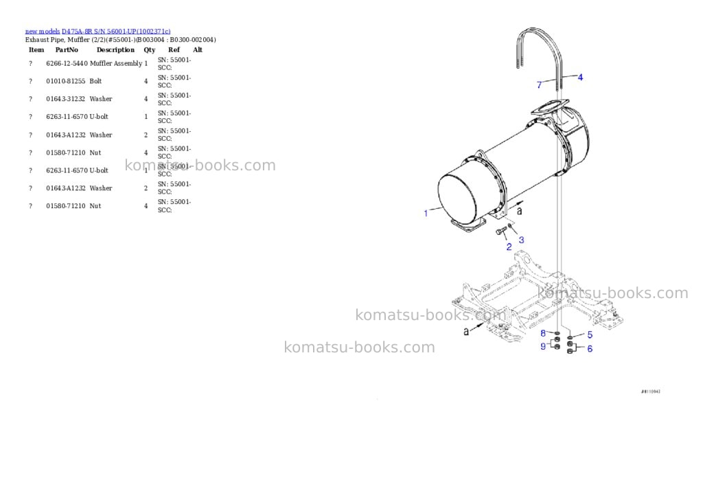 Komatsu D475A-8R S/N 56001-UP Parts catalog cover Page 7