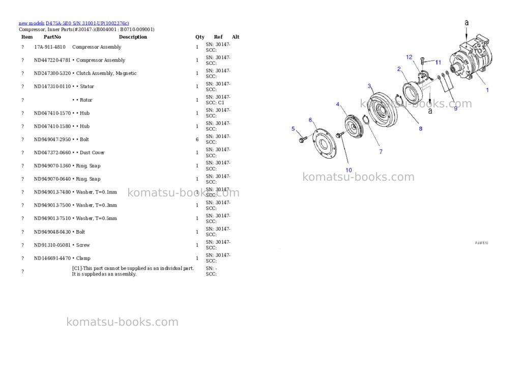Komatsu D475A-5E0 S/N 31001-UP Parts catalog cover Page 4