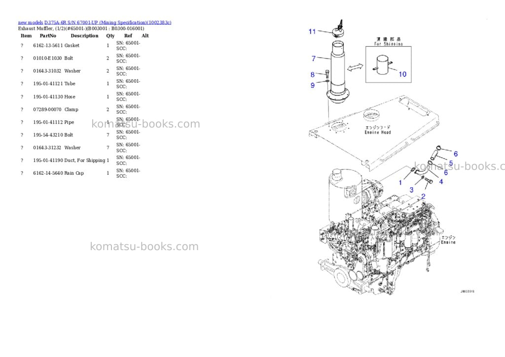 Komatsu D375A-6R S/N 67001-UP (Mining Specification) Parts catalog cover Page 4