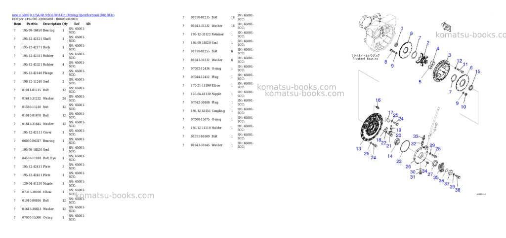 Komatsu D375A-6R S/N 67001-UP (Mining Specification) Parts catalog cover Page 8