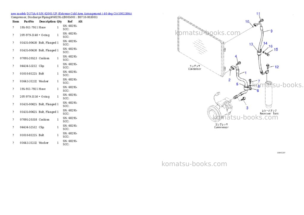 Komatsu D375A-6 S/N 62001-UP (Extreme Cold Area Arrangement (-40 deg C)) Parts catalog cover Page 8 Komatsu D375A-6 S/N 62001-UP (Extreme Cold Area Arrangement (-40 deg C)) Parts catalog cover Page 8