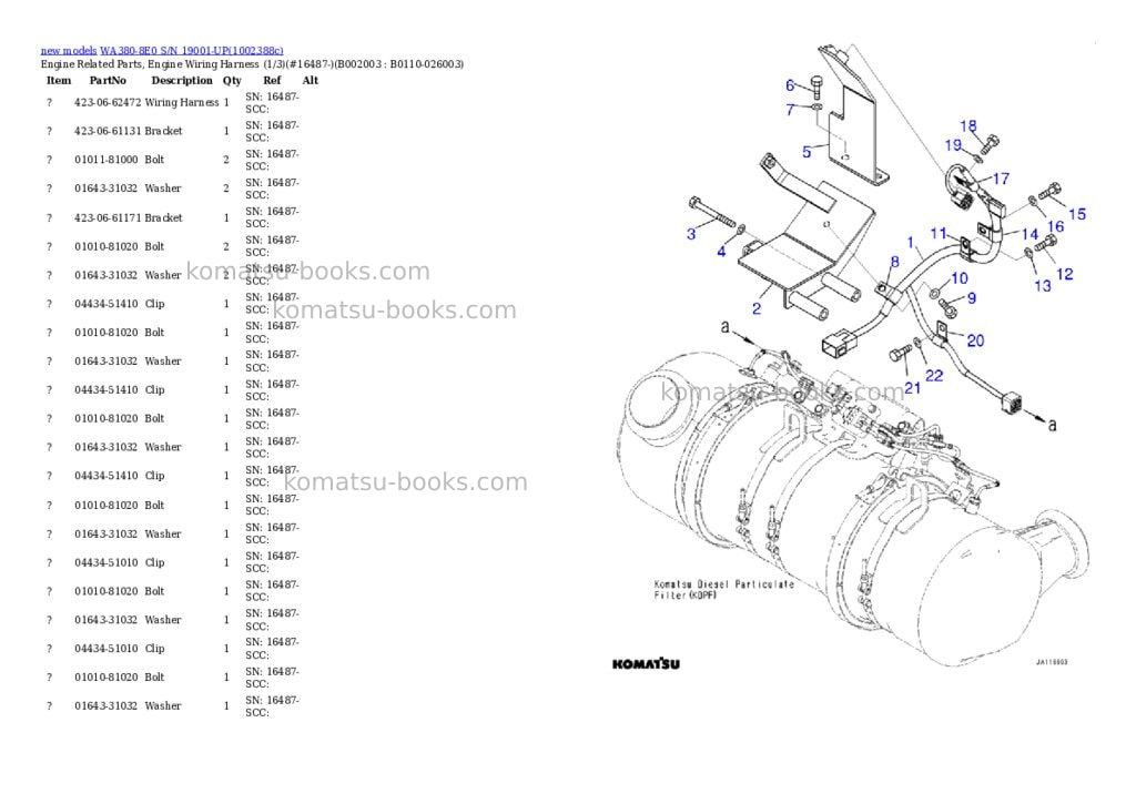 Komatsu WA380-8E0 S/N 19001-UP Parts catalog cover Page 4 Komatsu WA380-8E0 S/N 19001-UP Parts catalog cover Page 4