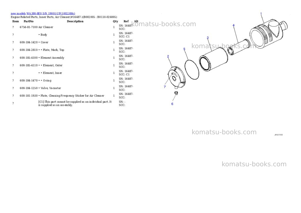 Komatsu WA380-8E0 S/N 19001-UP Parts catalog cover Page 6 Komatsu WA380-8E0 S/N 19001-UP Parts catalog cover Page 6