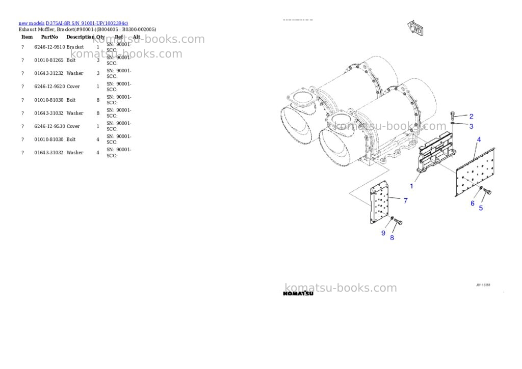 Komatsu D375AI-8R S/N 91001-UP Parts catalog cover Page 10 Komatsu D375AI-8R S/N 91001-UP Parts catalog cover Page 10