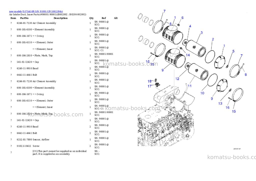 Komatsu D375AI-8R S/N 91001-UP Parts catalog cover Page 3 Komatsu D375AI-8R S/N 91001-UP Parts catalog cover Page 3