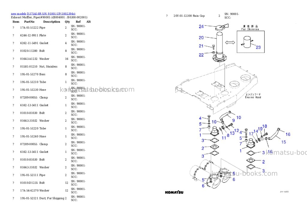 Komatsu D375AI-8R S/N 91001-UP Parts catalog cover Page 6 Komatsu D375AI-8R S/N 91001-UP Parts catalog cover Page 6