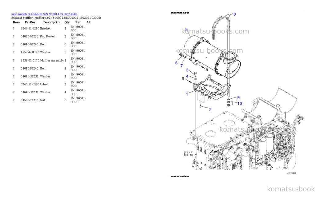 Komatsu D375AI-8R S/N 91001-UP Parts catalog cover Page 9 Komatsu D375AI-8R S/N 91001-UP Parts catalog cover Page 9