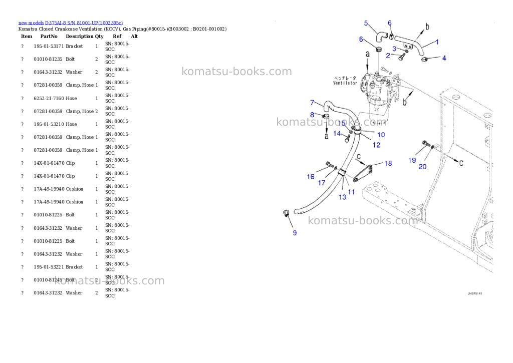 Komatsu D375AI-8 S/N 81001-UP Parts catalog cover Page 5