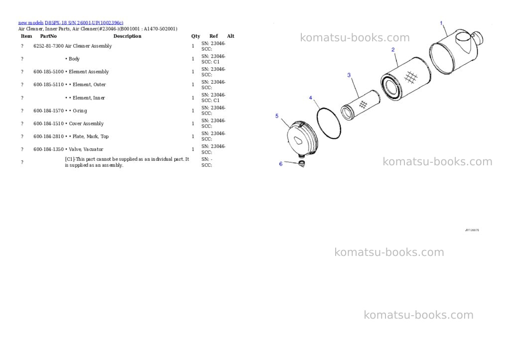 Komatsu D85PX-18 S/N 26001-UP Parts catalog cover Komatsu D85PX-18 S/N 26001-UP Parts catalog cover