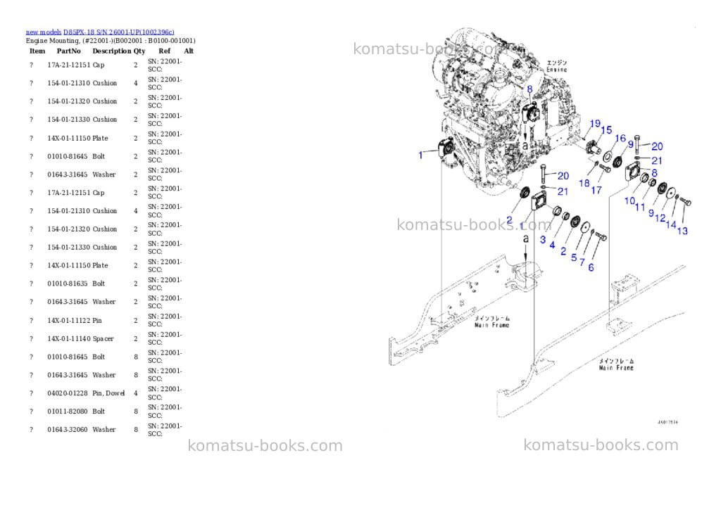 Komatsu D85PX-18 S/N 26001-UP Parts catalog cover Page 3 Komatsu D85PX-18 S/N 26001-UP Parts catalog cover Page 3