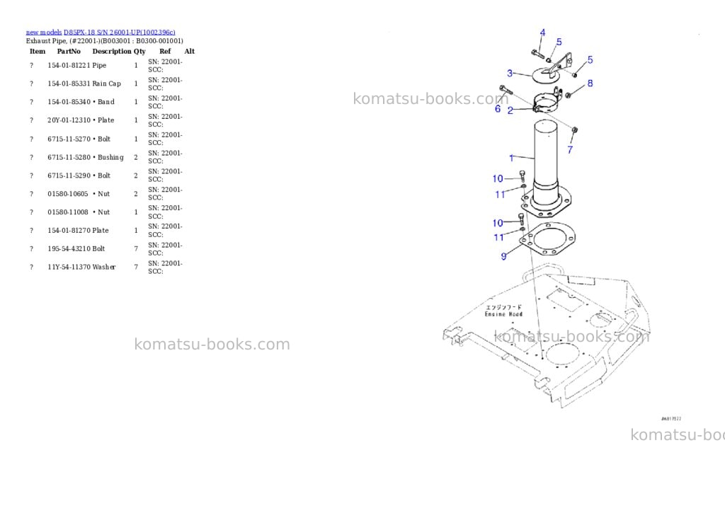 Komatsu D85PX-18 S/N 26001-UP Parts catalog cover Page 4 Komatsu D85PX-18 S/N 26001-UP Parts catalog cover Page 4