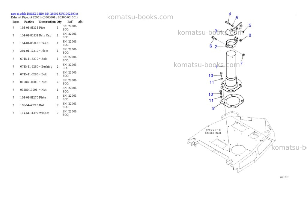 Komatsu D85EX-18E0 S/N 26001-UP Parts catalog cover Page 4