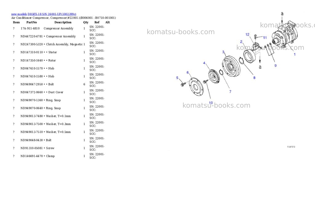Komatsu D85EX-18 S/N 26001-UP Parts catalog cover Page 10