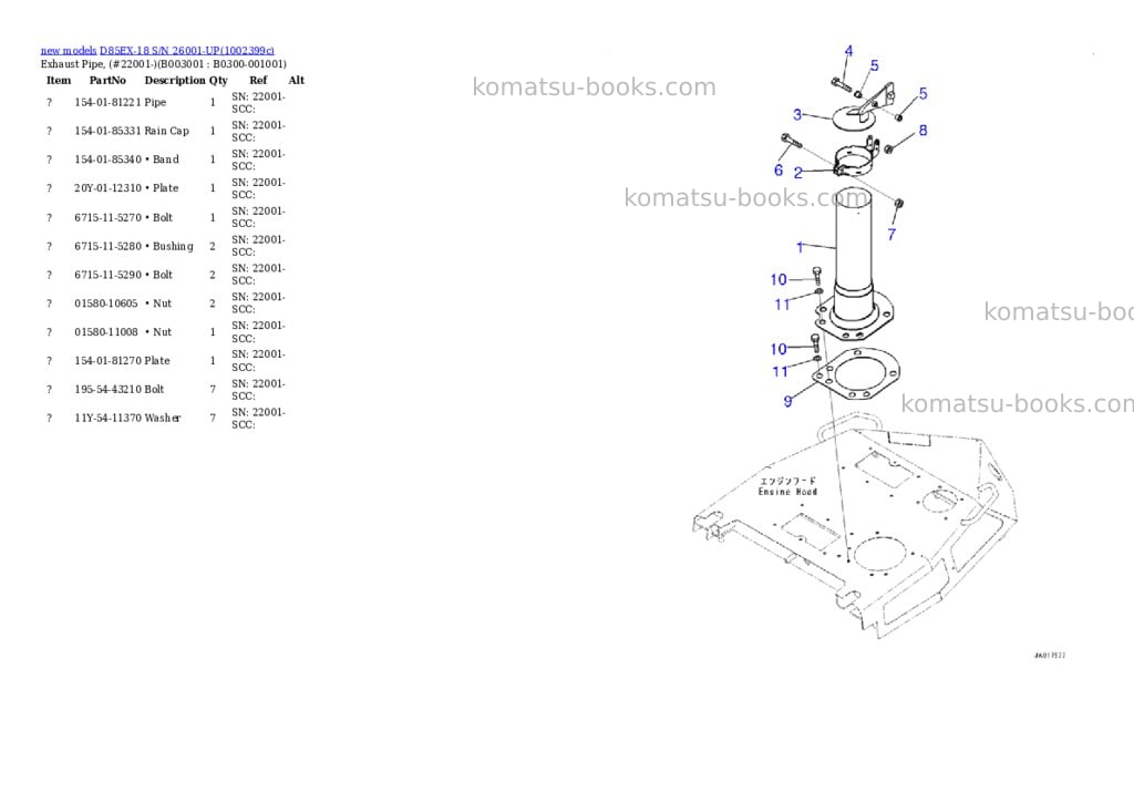 Komatsu D85EX-18 S/N 26001-UP Parts catalog cover Page 4