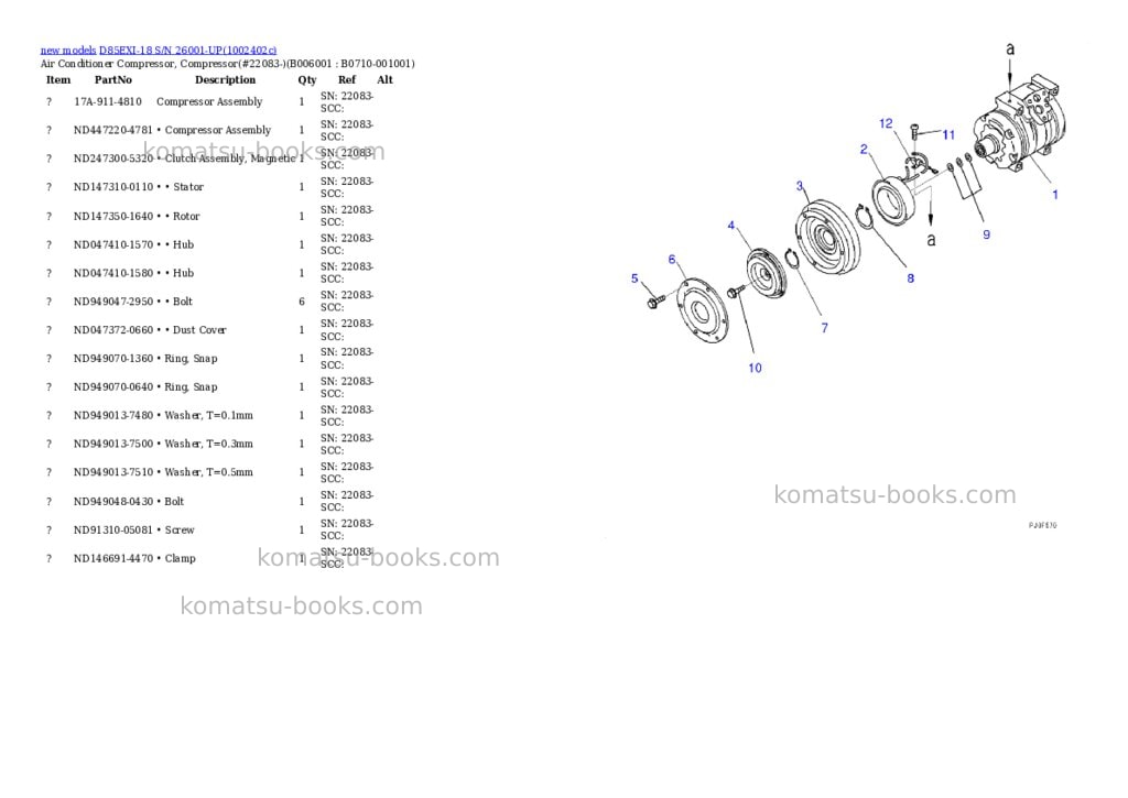 Komatsu D85EXI-18 S/N 26001-UP Parts catalog cover Page 10