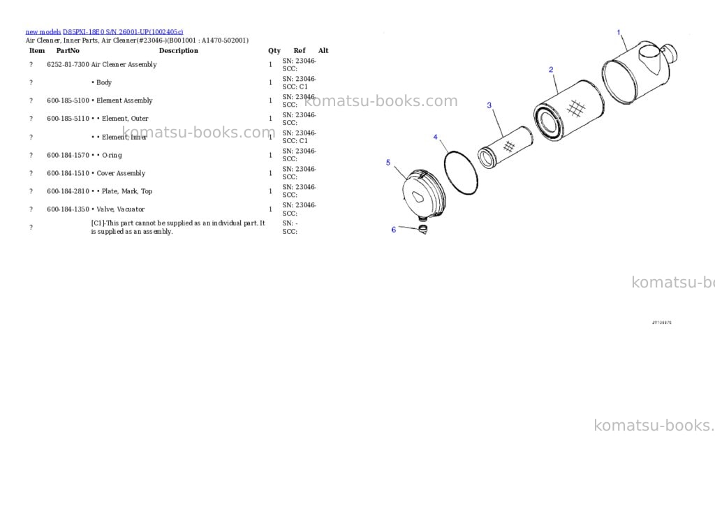 Komatsu D85PXI-18E0 S/N 26001-UP Parts catalog cover Komatsu D85PXI-18E0 S/N 26001-UP Parts catalog cover