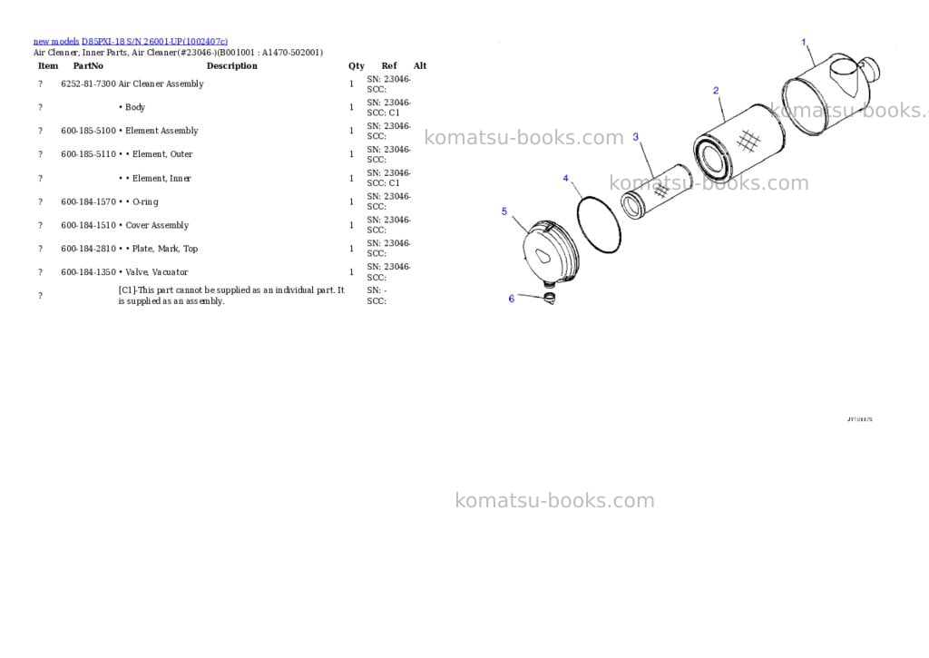 Komatsu D85PXI-18 S/N 26001-UP Parts catalog cover Komatsu D85PXI-18 S/N 26001-UP Parts catalog cover