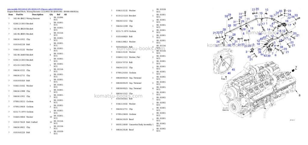 Komatsu HD1500-8 S/N 82001-UP (Chassis only) Parts catalog cover Page 5 Komatsu HD1500-8 S/N 82001-UP (Chassis only) Parts catalog cover Page 5