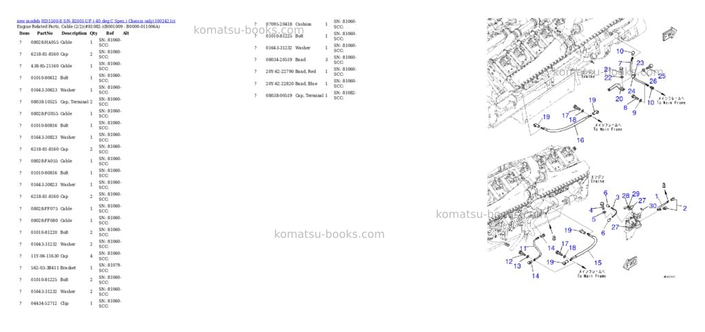 Komatsu HD1500-8 S/N 82001-UP (-40 deg C Spec.) Chassis only Parts catalog cover Page 9