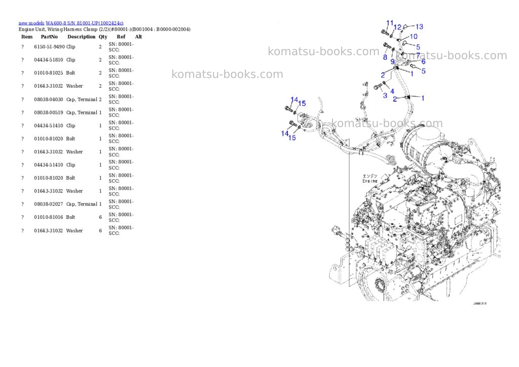 Komatsu WA600-8 S/N 81001-UP Parts catalog cover Page 3