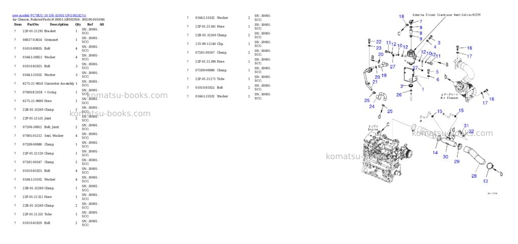 Komatsu PC78UU-10 S/N 41001-UP Parts catalog cover Page 5 Komatsu PC78UU-10 S/N 41001-UP Parts catalog cover Page 5