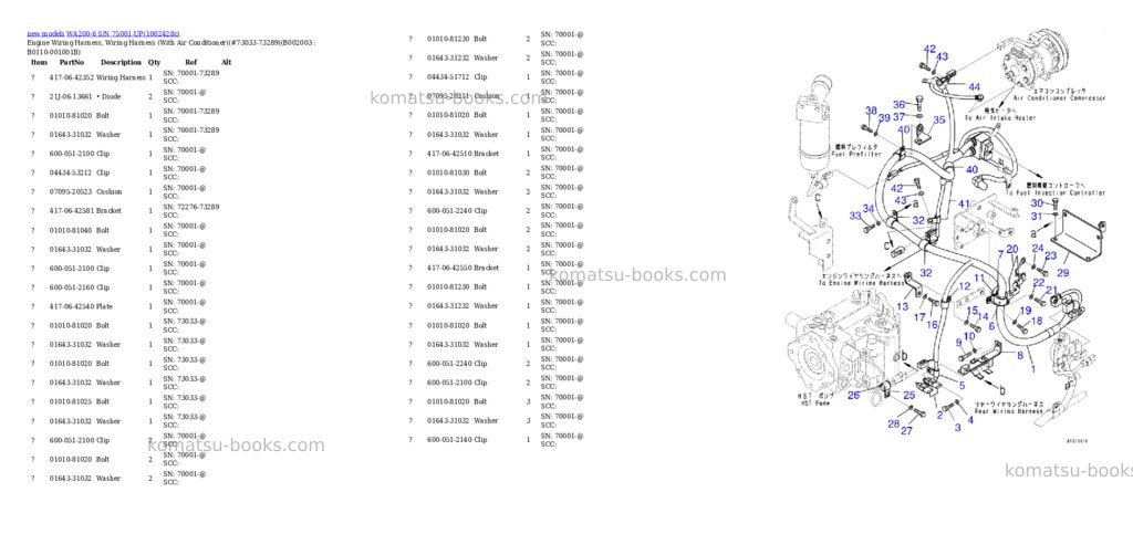 Komatsu WA200-6 S/N 75001-UP Parts catalog cover Page 4