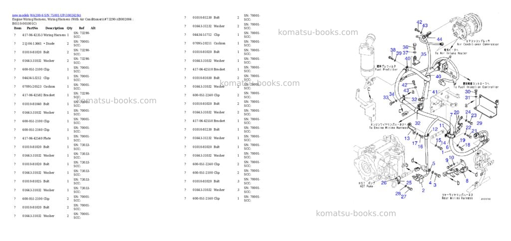 Komatsu WA200-6 S/N 75001-UP Parts catalog cover Page 5