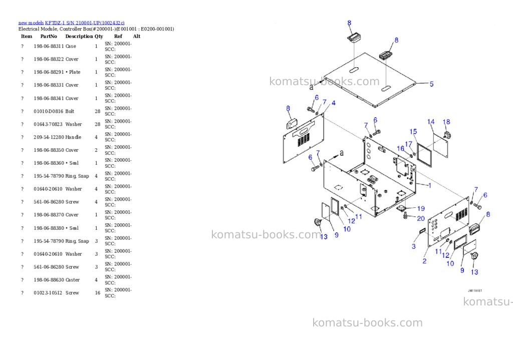 Komatsu KFTDZ-1 S/N 210001-UP Parts catalog cover Komatsu KFTDZ-1 S/N 210001-UP Parts catalog cover